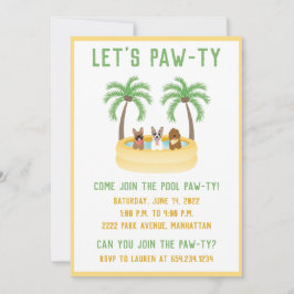 Summer Hundar Swimming Bassäng Inbjudningar