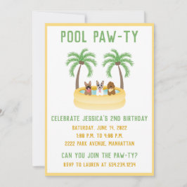 Summer Hundar Swimming Bassäng Inbjudningar