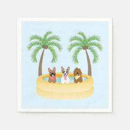 Summer Hundar Swimming Bassäng Pappersservett