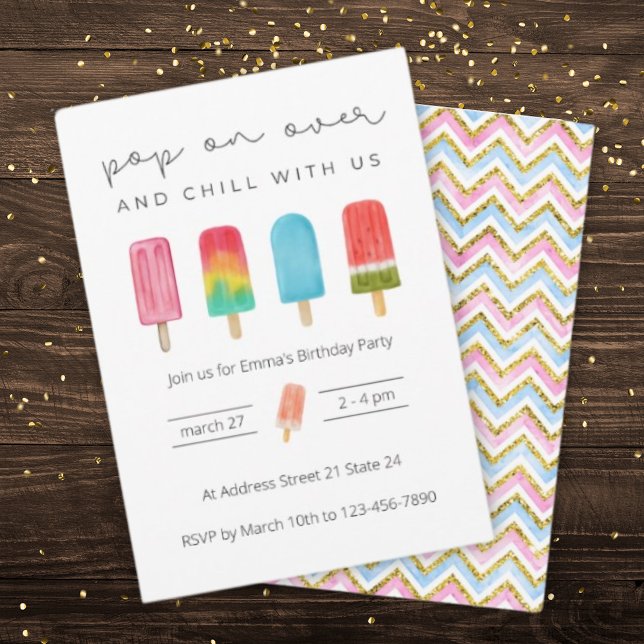 Summer Ice Cream Födelsedagsfest inbjudan (Skapare uppladdad)