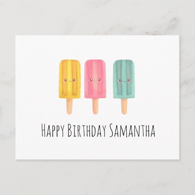 Summer Ice Cream Sticks Vykort (Framsida)