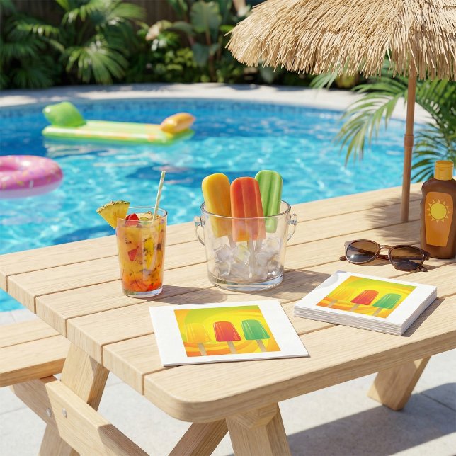 Summer Ice Pops Trio Bright Popsicles Pappersservett (Skapare uppladdad)