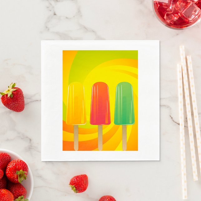 Summer Ice Pops Trio Bright Popsicles Pappersservett (Skapare uppladdad)
