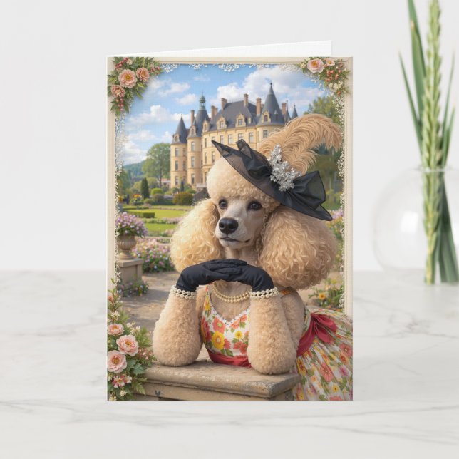  Summer Is In The Air, Poodle Blank Card Kort (Framsida)