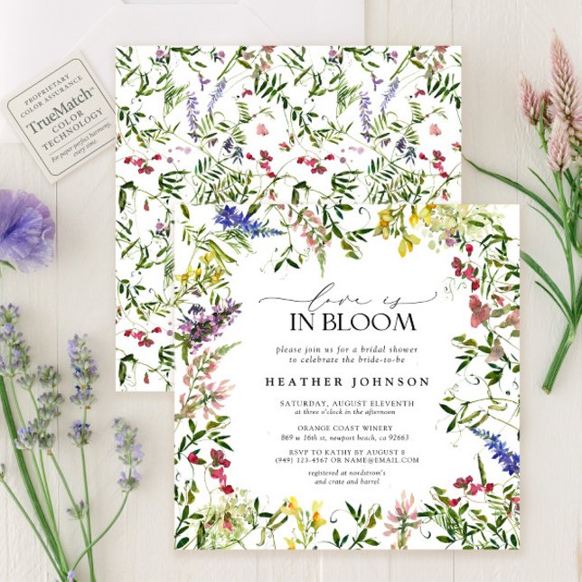 Summer Kärlek är i Möhippan Bloom Wildblomma Inbjudningar (Skapare uppladdad)