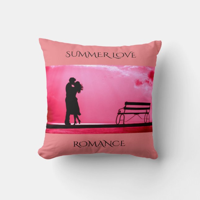 "SUMMER KÄRLEK" rosa dekorativ kudde. Kudde (Framsida)
