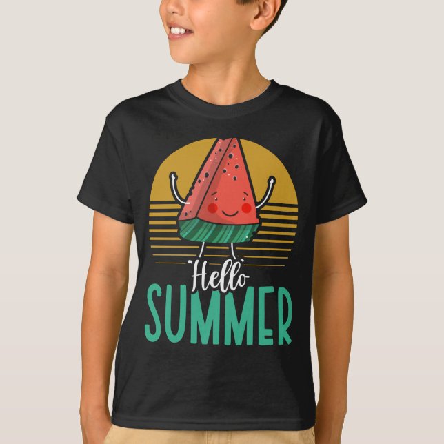 Summer Kawaii Watermelon T Shirt (Framsida)