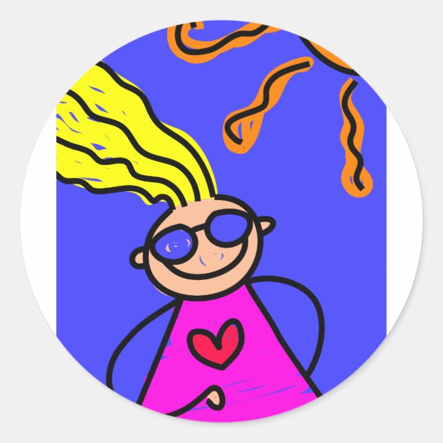 Summer Kid Runt Klistermärke (Framsida)