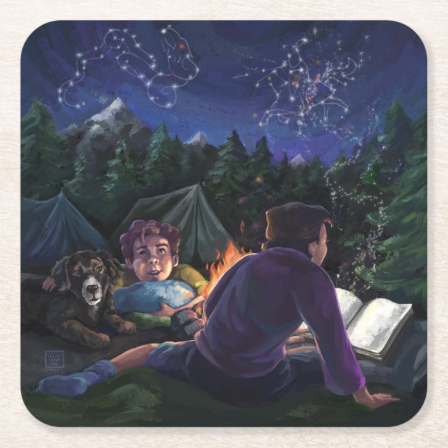 Summer Knight Underlägg Papper Kvadrat (Framsidan)