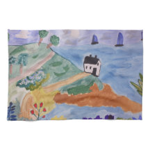 Summer Kusten & Flowers Tea Towel