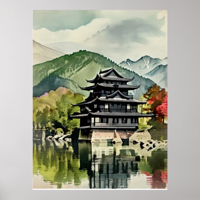 Summer Lake Castle Poster (Framsidan)