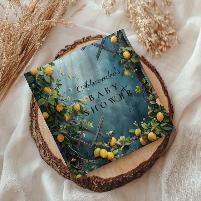 Summer Lemon Blossom Baby Shower Pappersservett (Skapare uppladdad)