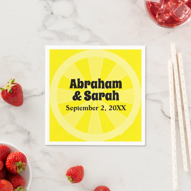Summer Lemon Bröllop Pappersservett (Insitu)