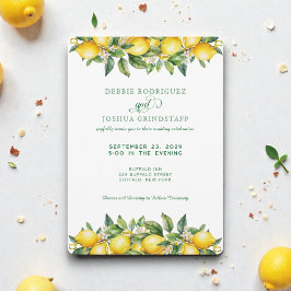Summer Lemon Citrus Fruit Wedding Invitation Inbjudningar
