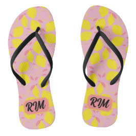 Summer Lemon Mönster Initial Gult Rosa Lemonade