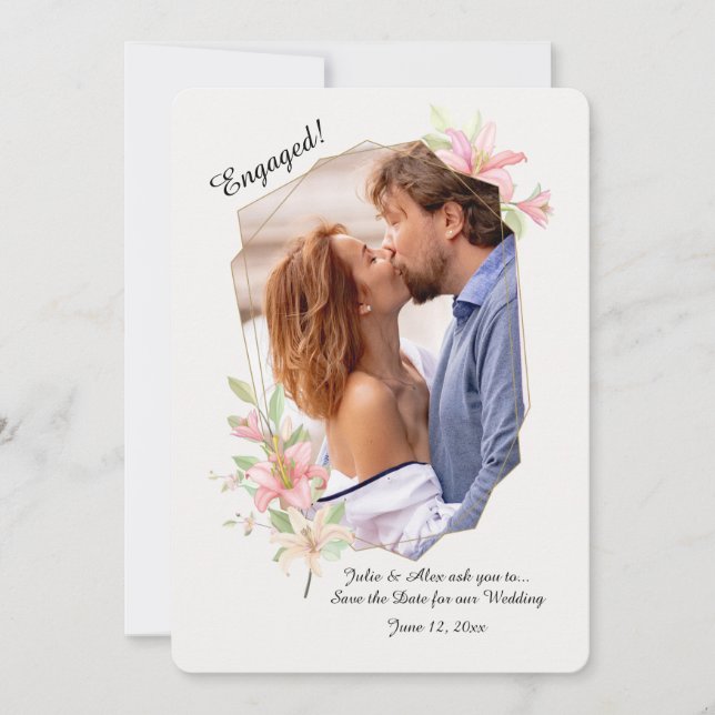 Summer Lilies Photo Ram Meddelande (Framsida)