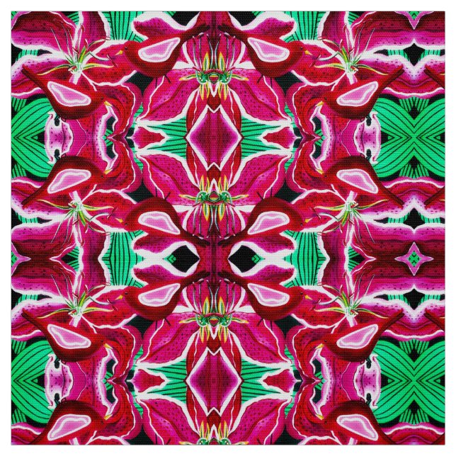 Summer Lilies Tyg (Provkarta)