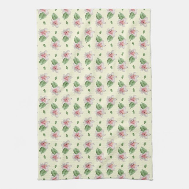 Summer Lily Floral Seamless Pattern Kökshandduk (Vertikal)