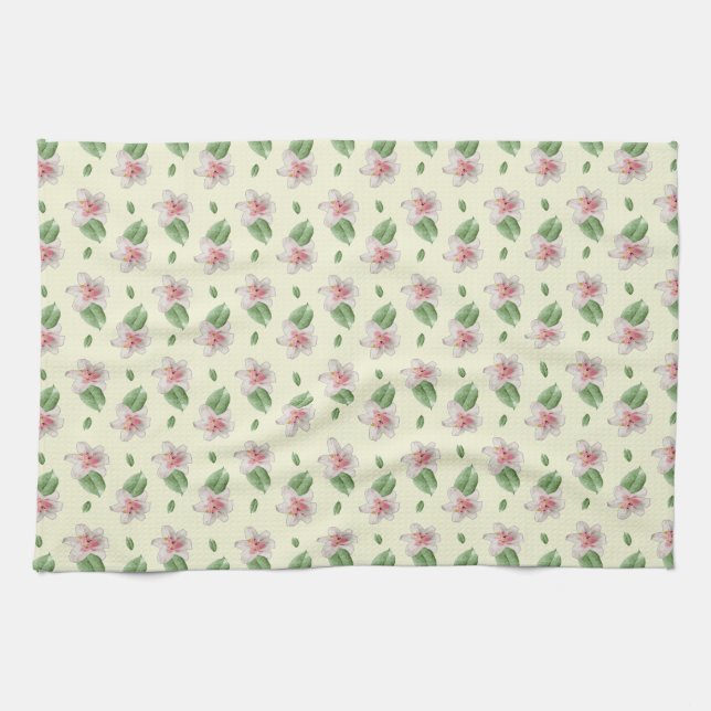 Summer Lily Floral Seamless Pattern Kökshandduk (Horisontell)