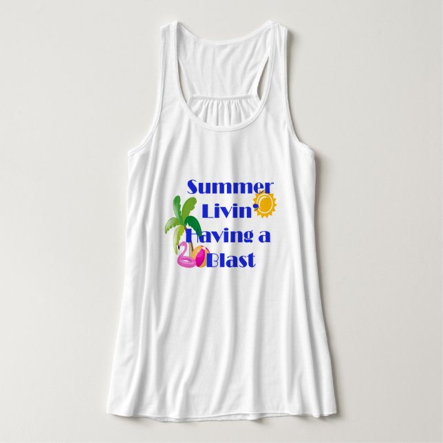 Summer Livin'Tank Linne Med Racerback (Design framsida)