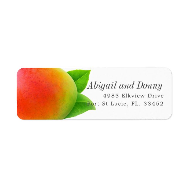 Summer Mango | ANPASSNINGSBAR ADRESS Returadress Etikett (Framsidan)