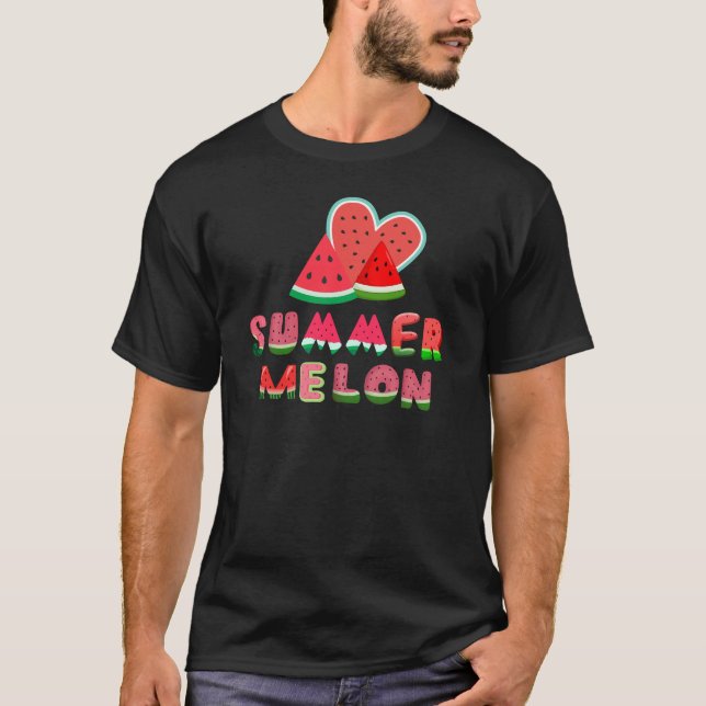 Summer Melon Watermelon T Shirt (Framsida)