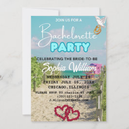 Summer Miami Helg Beach Bachelorette Party Inbjudningar