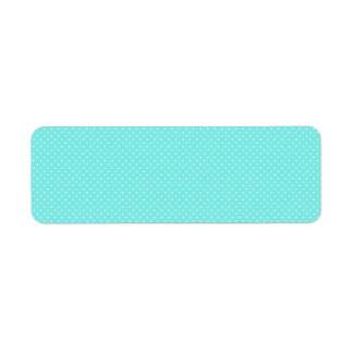 Summer Mint Grönt Polka Dot Hearts on Aqua Blue Returadress Etikett