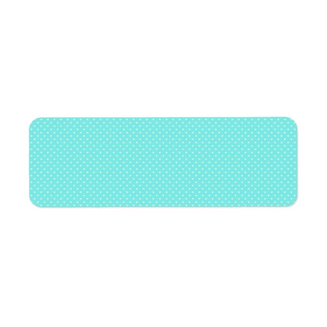 Summer Mint Grönt Polka Dot Hearts on Aqua Blue Returadress Etikett (Framsidan)