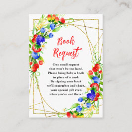 Summer Mixed Berries Baby Shower Book Request Tilläggskort