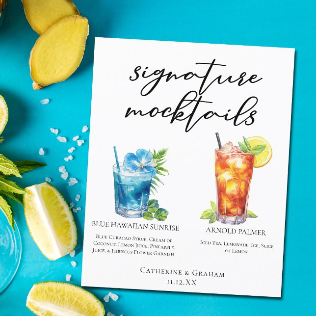 Summer Mocktails Blue Hawaiian Arnold Palmer Menu (Skapare uppladdad)