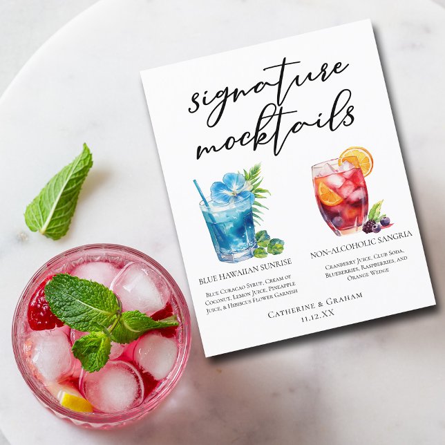 Summer Mocktails Blue Hawaiian Sangria Menu (Skapare uppladdad)