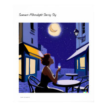 Summer Moonlight Starry Himlar