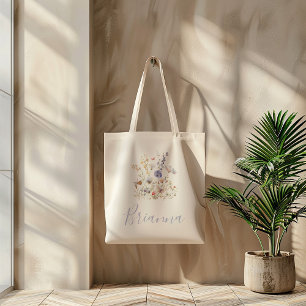 Summer Multifärgad WildblomBridesmaid Tote Bag Tygkasse
