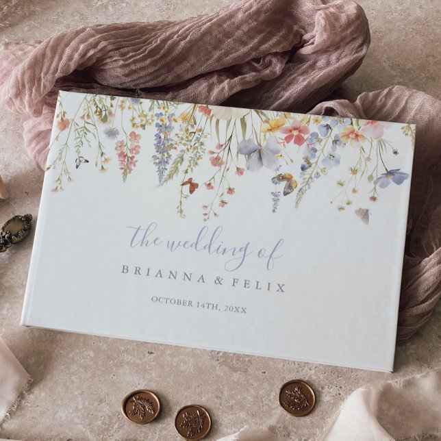 Summer Multifärgad Wildblomma Bröllop Gästböcker (Skapare uppladdad)