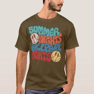 Summer Nights And Ballpark Lights Baseball Softbal T Shirt