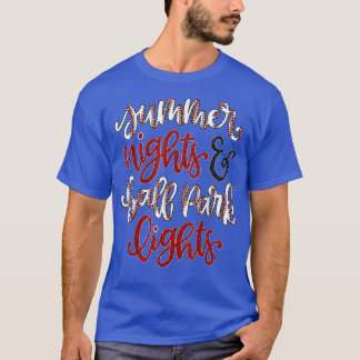 Summer Nights and Ballpark Lights Baseball Sports T Shirt