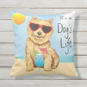 Summer Norwich Terrier Exdoor Pillow Kudde