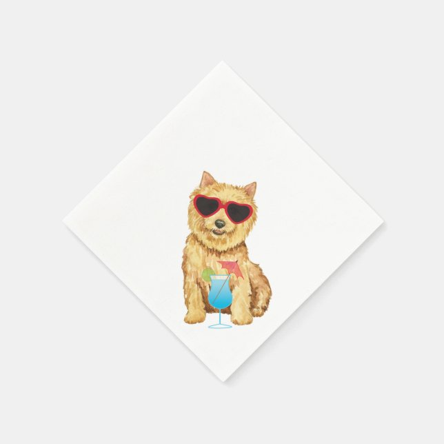 Summer Norwich Terrier Napkins Pappersservett (Hörn)