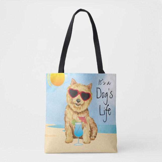 Summer Norwich Terrier Tote Bag Tygkasse (Framsida)