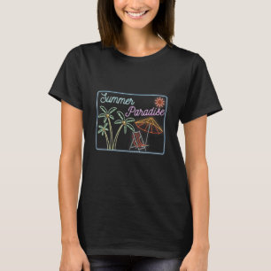 Summer Paradise Retro Vintage Neon T Shirt
