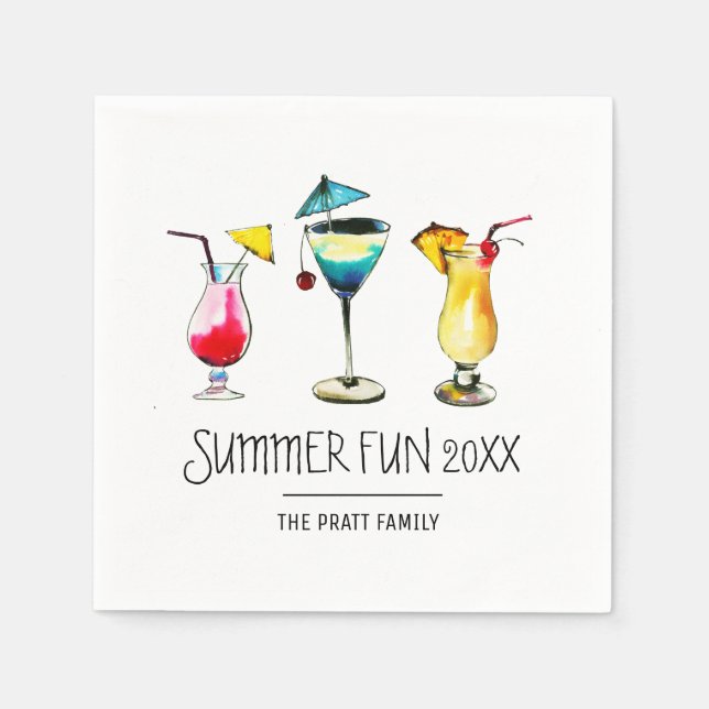 Summer Party Cocktail Drink Pappersservett (Framsidan)