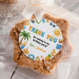Summer Party Tropical Beach Birthday Runt Klistermärke