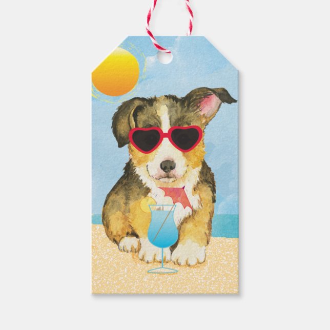 Summer Pembroke Welsh Corgi Presentetikett (Framsidan)