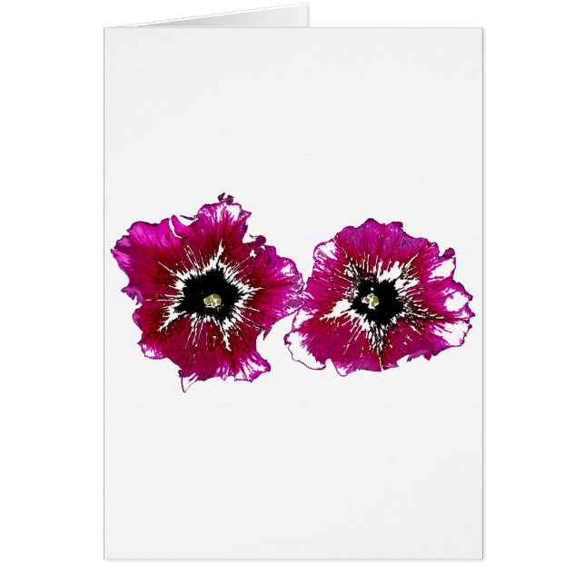 Summer Petunias Hälsningskort (Framsidan)