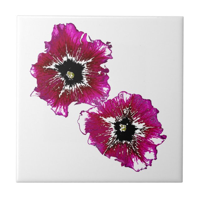Summer Petunias Kakelplatta (Framsidan)