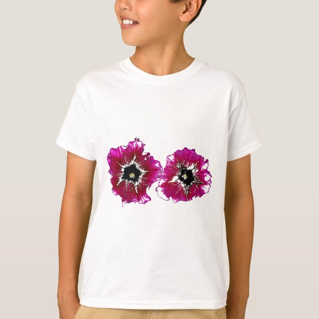 Summer Petunias Tee Shirt (Framsida)