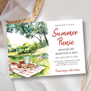 Summer Picnic Party Inbjudningar