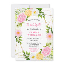 Summer Pink and Yellow Flowers and Foliage