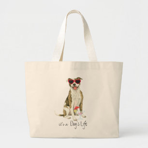 Summer Pit Bull Terrier Large Tote Bag Jumbo Tygkasse